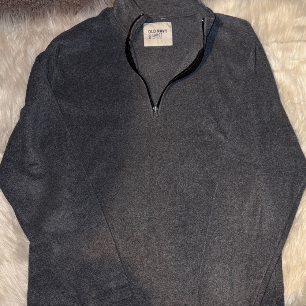 Old Navy Men's Charcoal Zip-Up Sweater